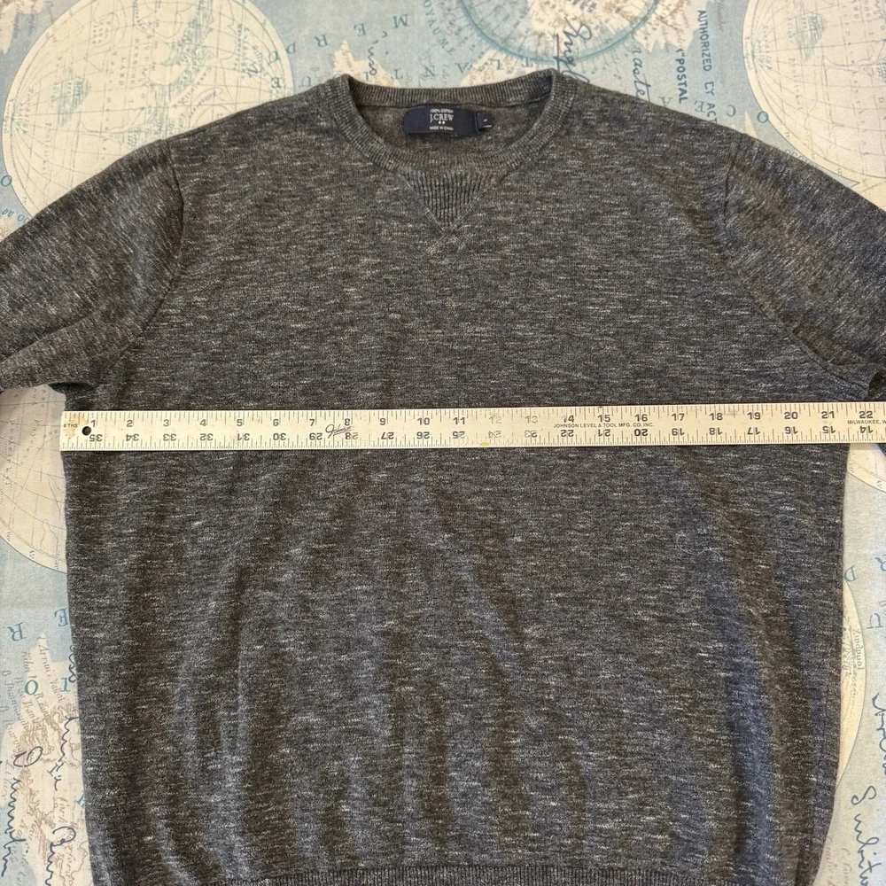 J Crew Sweater Gray Cotton Long‎ Sleeve Crew Neck Pullover Men's L Minimalist